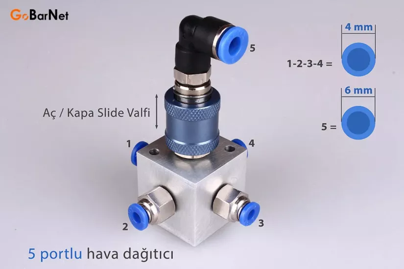 Pnömatik Hava Çoklayıcı Fiyatları HD-4R-6D-Slide