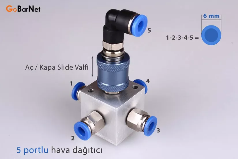 Pnömatik Hava Dağıtıcı Fiyatı HD-6R-6D-Slide