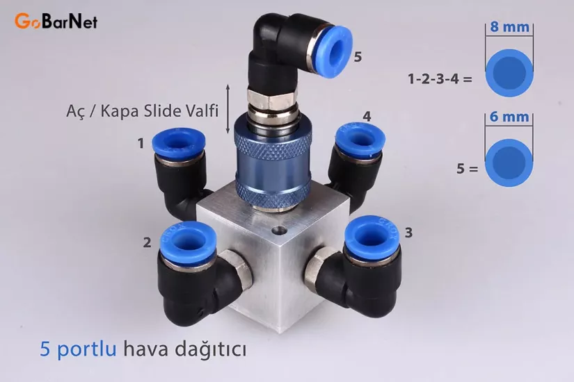 Pnömatik Hava Dağıtıcı Fiyatı HD-8D-6D-Slide